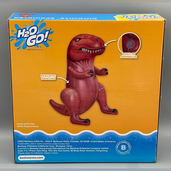 H2O GO! T-Rex Dino Dinosaur Water Splash Sprinkler Summer Kid Fun 39in Tall NEW - Picture 3 of 5